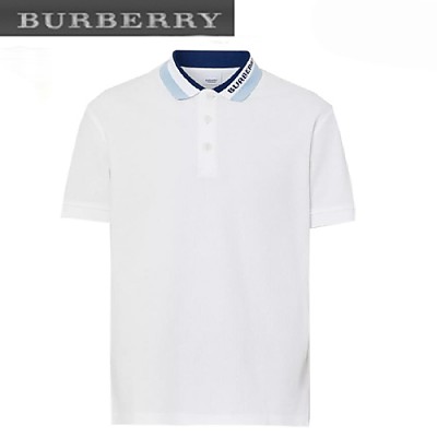 BURBERRY-80392661 버버리 비비드 코발트 로고 디테일 코튼 피케 폴로셔츠