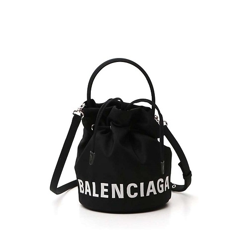 [스페셜오더]BALENCIAGA-619458 발렌시아가 블랙 WHEEL XS 드로스트링 스몰 버킷백