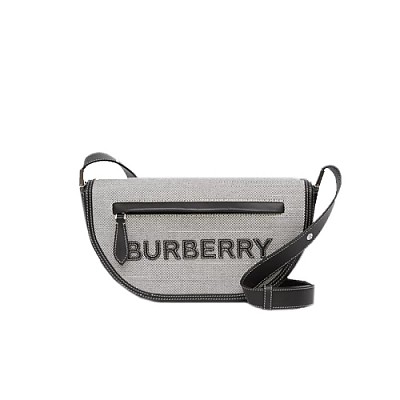 [스페셜오더]BURBERRY-80397511 버버리 다크 블루 로고 그래픽 데님 레더 스몰 올림피아 백