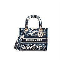 [스페셜오더]CHRISTIAN DIOR-M0565 디올 블루 Toile de Jouy Reverse 자수 LADY D-LITE 미디엄 백