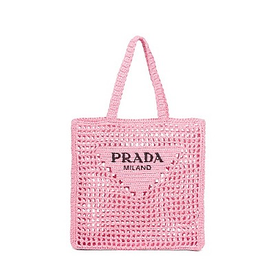 [스페셜오더]PRADA-1BG393 프라다 블랙 라피아 토트 백