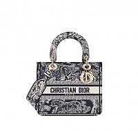 [스페셜오더]DIOR-M0565O 디올 블루 까나쥬 자수 벨벳 LADY D-LITE 미디엄 백