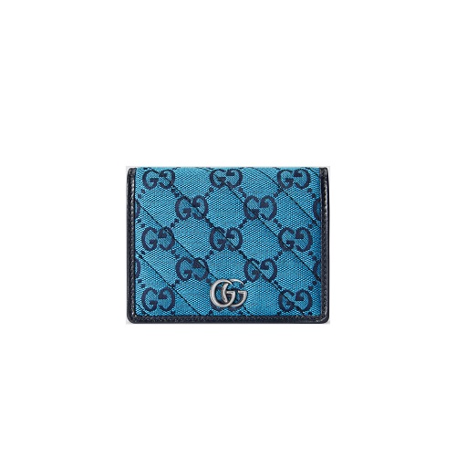 GUCCI-466492 4166 구찌 블루 GG 마몽 GG 멀티컬러 카드 지갑