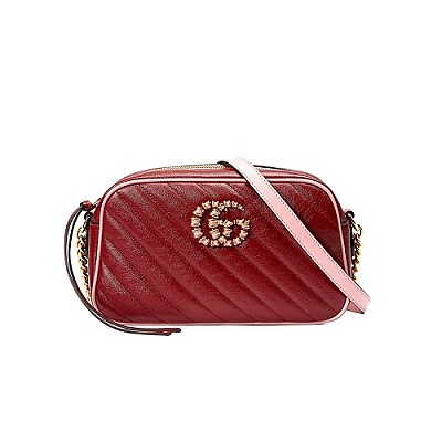 [스페셜오더]GUCCI-447632 4928 구찌 파스텔 블루 GG 마몽 스몰 마틀라세 숄더백