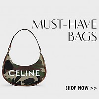 CELINE-114493 셀린느 블랙 카프스킨 트리옹프 미디엄 아바 핸드백 24cm