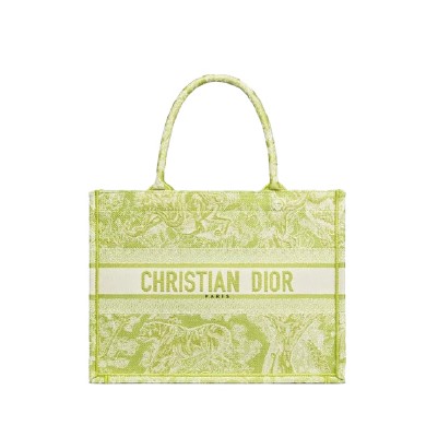 [스페셜오더]CHRISTIAN DIOR-M1296 디올 라임 Toile de Jouy Reverse 자수 스몰 DIOR BOOK TOTE 백