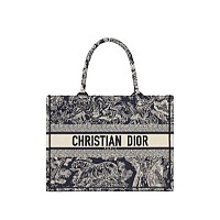 DIOR-디올 에크루/그레이 Oblique 자수 Dior Book Tote 라지 토트백 42cm - M1286ZRIW_M20I