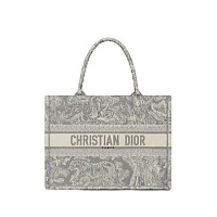 DIOR-디올 에크루/그레이 Oblique 자수 Dior Book Tote 라지 토트백 42cm - M1286ZRIW_M20I