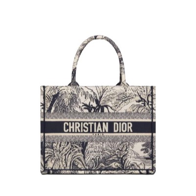 [스페셜오더]DIOR-M1296 디올 블루 Toile de Jouy 자수 스몰 BOOK TOTE 백