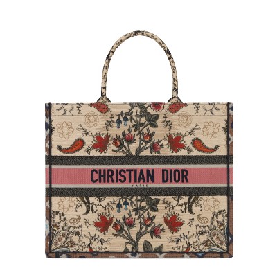 [스페셜오더]CHRISTIAN DIOR-M1286 디올 Mizza 멀티 컬러 베이지 자수 BOOK TOTE 백