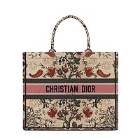 DIOR-디올 에크루/블루 Oblique 자수 Dior Book Tote 라지 토트백 42cm - M1286ZRIW_M828