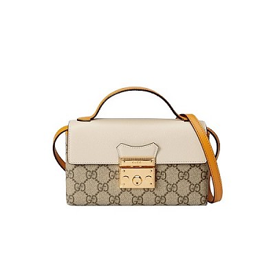 GUCCI-652683 구찌 베이지/에보니 GG 패들락 미니 숄더백 18cm