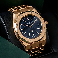 [스페셜오더]Audemars Piguet-오데마피게 로얄 오크 듀얼타임 파워리저브 스틸 블랙 41mm