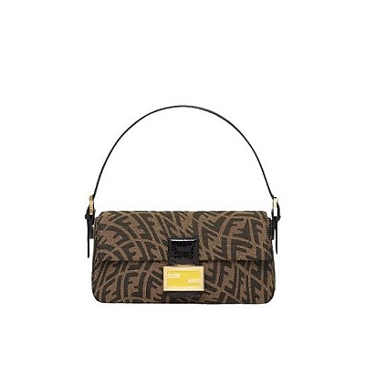 [스페셜오더]FENDI-8BR600 펜디 블랙 FF 페이던트 미디엄 바게트 백