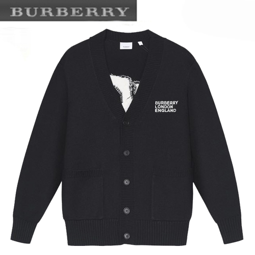 BURBERRY-08253 버버리 블랙 LOVE 프린트 장식 가디건 남여공용