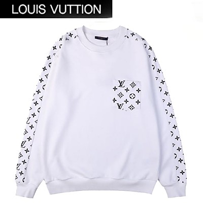 LOUIS VUITTON-08255 루이비통 화이트 모노그램 프린트 장식 스웨트셔츠 남여공용