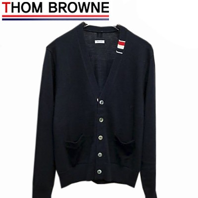 THOM BROWNE-09262 톰 브라운 네이비 스트라이프 디테일 가디건 남성용