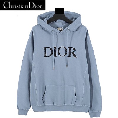 DIOR-10192 디올 블랙 DIOR 아플리케 장식 후드 티셔츠 남여공용