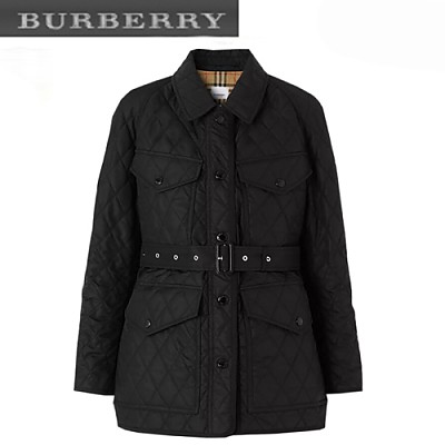 BURBERRY-80341221 버버리 블랙 다이아몬드 퀼팅 필드 재킷 여성용