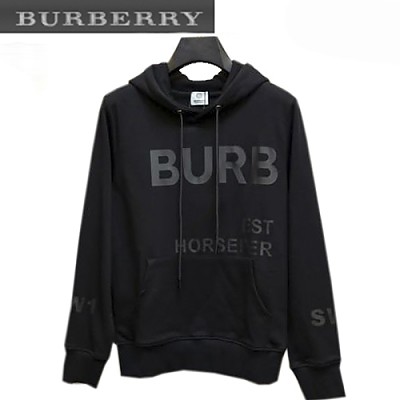 BURBERRY-11029 버버리 화이트 프린트 장식 후드 티셔츠 남성용