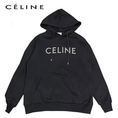 CELINE-10146 셀린느 블랙 스터드 장식 후드 티셔츠 남여공용