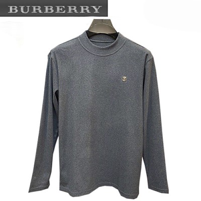 BURBERRY-12097 버버리 그레이 메탈 로고 장식 긴팔 티셔츠 남성용