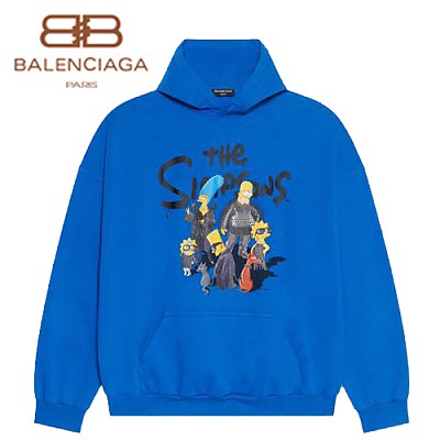 BALENCIAGA-12188 발렌시아가 화이트 The Simpsons 후드 티셔츠 남여공용