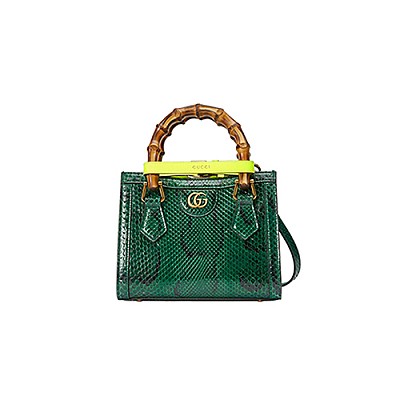 [스페셜오더]GUCCI-655661 6672 구찌 멀티컬러 다이애나 미니 뱀부 핸들 파이톤 토트백