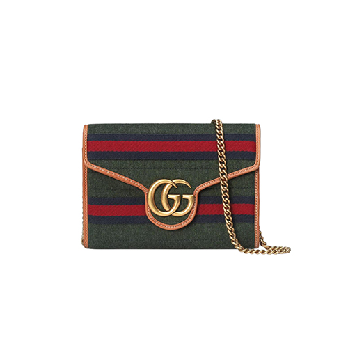 [스페셜오더]GUCCI-474575 3382 구찌 GG 마몽 그린 울 미니백