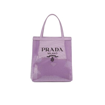 [스페셜오더]PRADA-1BG417 프라다 핑크 시퀸 메쉬 스몰 토트 백