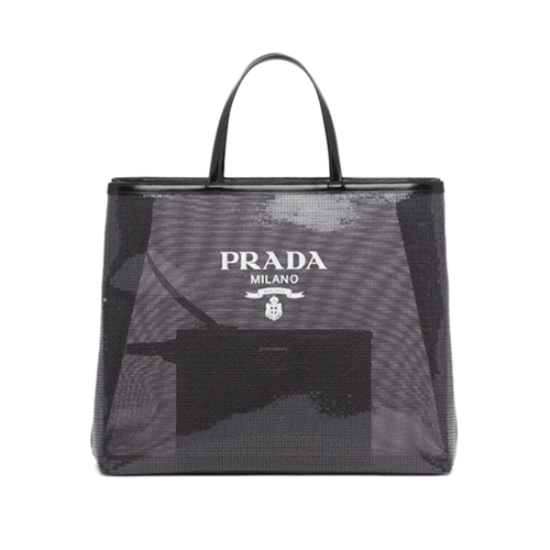 [스페셜오더]PRADA-1BG416 프라다 블랙 시퀸 메쉬 토트 백