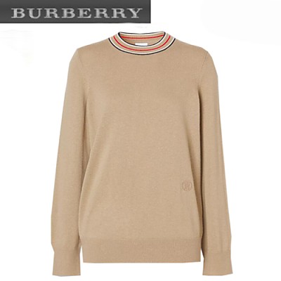 BURBERRY-80488321 버버리 레드 스트라이프 디테일 캐시미어 스웨터