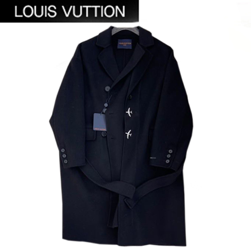 LOUIS VUITTON-01043 루이비통 블랙 울 메탈 트리밍 코트 남성용