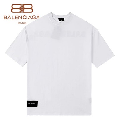 BALENCIA**-031014 발렌시아가 화이트 아플리케 장식 티셔츠 남여공용