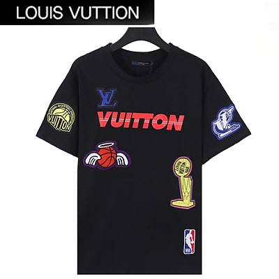 LOUIS VUITT**-042014 루이비통 블랙 아플리케 장식 LVXNBA 티셔츠 남여공용