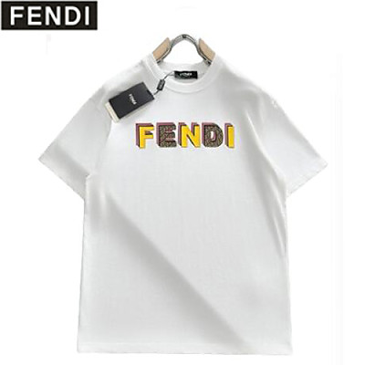 FENDI-04236 펜디 화이트 FENDI 프린트 장식 티셔츠 남성용