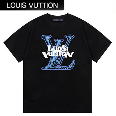 LOUIS VUITTON-042014 루이비통 화이트 LV 시그니처 프린트 장식 티셔츠 남여공용