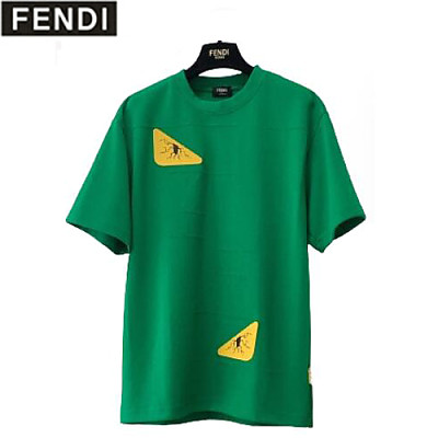 FENDI-05051 펜디 블랙 백 버그 아이 장식 티셔츠 남성용