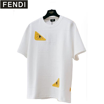 FENDI-05052 펜디 그린 백 버그 아이 장식 티셔츠 남성용