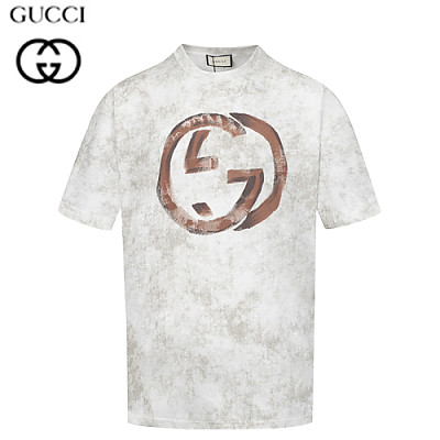 GUCCI-05083 구찌 블랙 GG 프린트 장식 빈티지 티셔츠 남성용