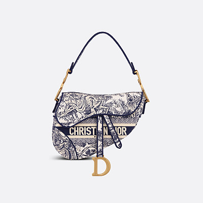 [스페셜오더]DIOR-M0446 디올 블루 Tie & Dior 자수 SADDLE 백