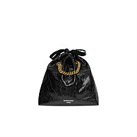 BALENCIAGA-742942 발렌시아가 블랙 CRUSH 스몰 퀼티드 토트백 24cm