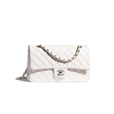 CHANEL-A01112 샤넬 베이지 램스킨 클래식 11.12 미디엄 플랩 백 25.5cm Silver-Tone Metal