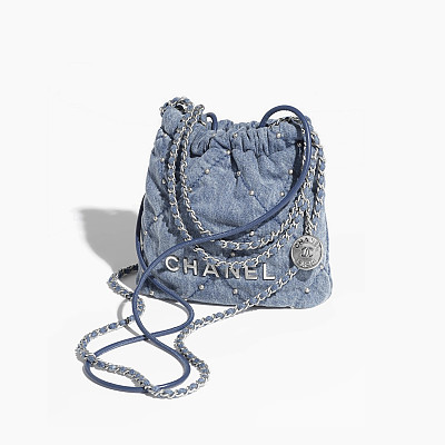 CHANEL-AS4532 샤넬 24P 블루 데님 샤블린 호보백 22cm