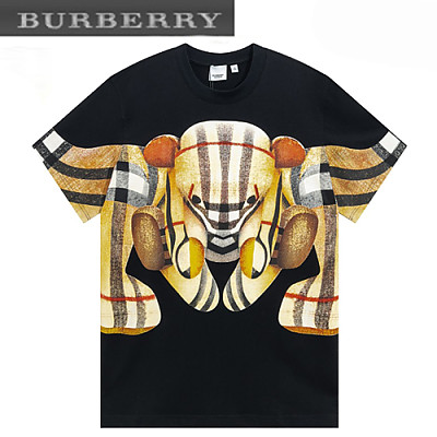 BURBERRY-05245 버버리 화이트 프린트 장식 티셔츠 남성용