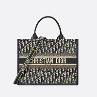 DIOR-디올 에크루/블루 Oblique 자수 Dior Book Tote 라지 토트백 42cm - M1286ZRIW_M828