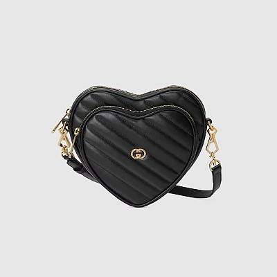 GUCCI-‎751628 구찌 레드 인터로킹 G 미니 하트 숄더백 20cm