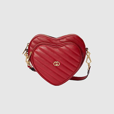 GUCCI-‎751628 구찌 레드 인터로킹 G 미니 하트 숄더백 20cm