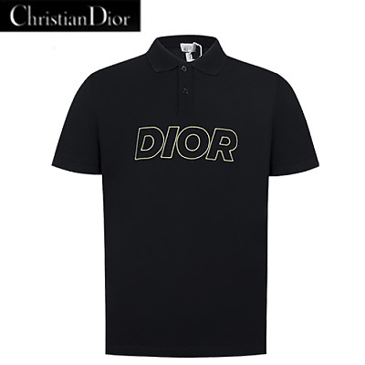 DIOR-06013 디올 화이트 DIOR 아플리케 장식 폴로 티셔츠 남성용