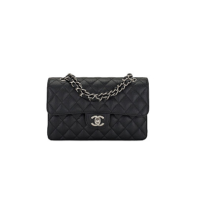 CHANEL-A01113 샤넬 블랙 램스킨 클래식 스몰 플랩 백 23cm Silver-Tone Metal